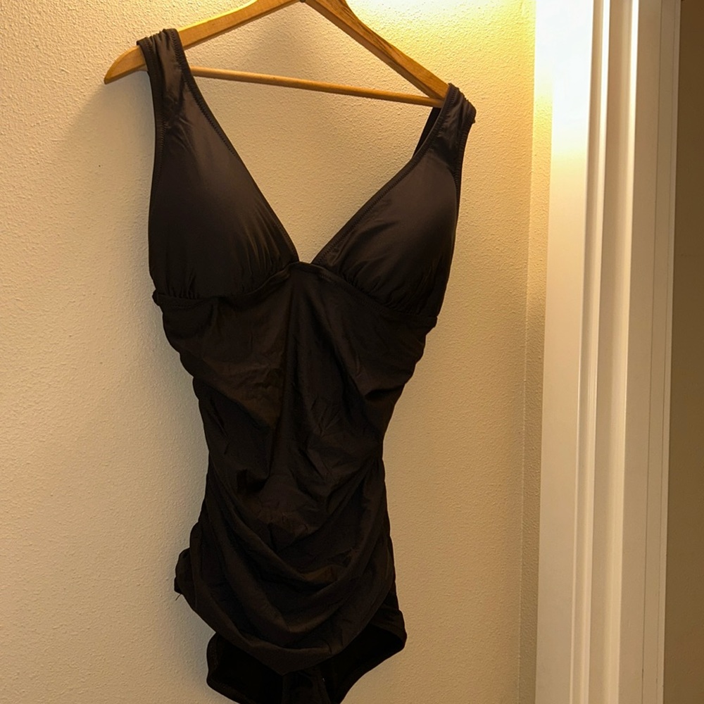 NWT J.Crew One Piece Ruched V-Neck Swimsuit